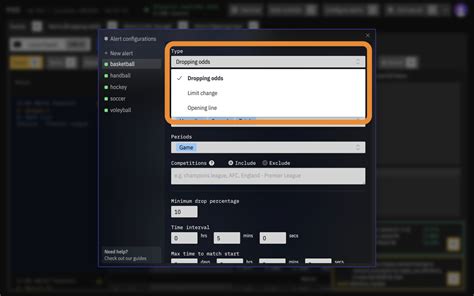 Dropping Odds Alert Configurations and Filters an Extensive.